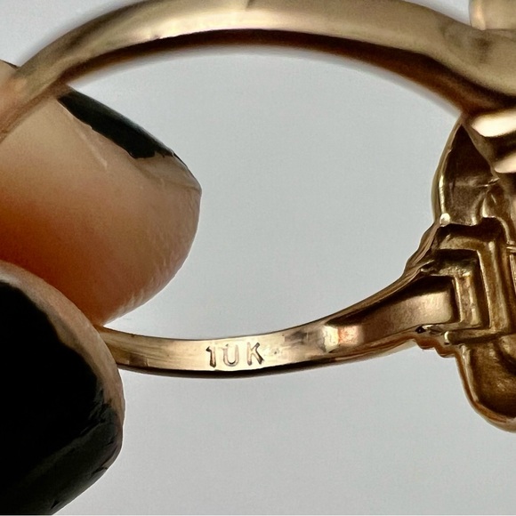 10k Vintage Rose Gold and Dendritic Agate Ring - Picture 5 of 10